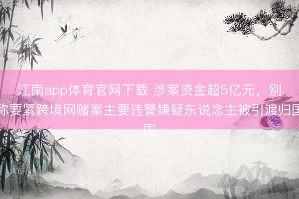 江南app体育官网下载 涉案资金超5亿元，别称要紧跨境网赌案主要违警嫌疑东说念主被引渡归国